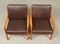 Vintage Teak Leather Easy Chairs by Ole Wanscher for Cado, Set of 2, Image 7
