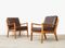 Vintage Teak Leather Easy Chairs by Ole Wanscher for Cado, Set of 2, Image 2