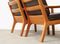 Vintage Teak Leather Easy Chairs by Ole Wanscher for Cado, Set of 2, Image 10