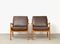 Easy Chairs Vintage en Teck et en Cuir par Ole Wanscher pour Cado, Set de 2 3