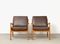 Vintage Teak Leather Easy Chairs by Ole Wanscher for Cado, Set of 2 3