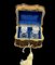Frasco de perfume de viaje antiguo de estuche adornado de cuero y terciopelo azul, década de 1800, Imagen 8