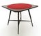 Vintage Ebonized Beech Game Table with Red Fabric from Chiavari, Italy, 1950s 1