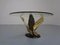 French Swan Coffee Table in Brass and Glass, 1960s 4
