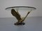 French Swan Coffee Table in Brass and Glass, 1960s 2