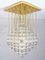 Mid-Century Italian Flushmount Murano Glass Bubbles and Brass Chandelier from Venini, 1960s 9