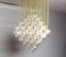 Mid-Century Italian Flushmount Murano Glass Bubbles and Brass Chandelier from Venini, 1960s, Image 4