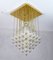 Mid-Century Italian Flushmount Murano Glass Bubbles and Brass Chandelier from Venini, 1960s 1