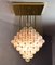 Mid-Century Italian Flushmount Murano Glass Bubbles and Brass Chandelier from Venini, 1960s 18