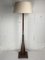 Dutch Art Deco Amsterdam School Floor Lamp with Bouclé Shade, 1930s, Image 4