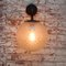 Industrielle Vintage Wandlampe aus Klarglas & Messing 6