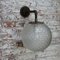 Vintage Industrial Wall Light in Clear Glass and Brass 7