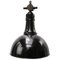 Lámparas colgantes industriales vintage de esmalte negro, Imagen 1