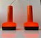 Orangefarbene dänische Deckenlampen aus Kunststoff von Bent Karlby für A. Schroder Kemi, 1970er, 2er Set 9