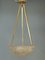 Art Deco French Ceiling Light in Brass & Glass, 1930s, Image 1