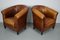 Vintage Dutch Cognac Colored Leather Club Chairs, Set of 2 12