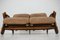 Brutalist Dutch Oak and Leather 2 Seater Sofa, 1970s 13