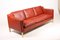Red Danish Three-Seater Leather Sofa from Stouby, 1980s 2
