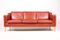 Red Danish Three-Seater Leather Sofa from Stouby, 1980s 1