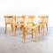 Blonde Bentwood Café Dining Chairs attributed to Baumann, 1950s, Set of 7 10