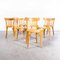 Blonde Bentwood Café Dining Chairs attributed to Baumann, 1950s, Set of 7, Image 10