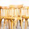 Blonde Bentwood Café Dining Chairs attributed to Baumann, 1950s, Set of 7 7