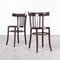 Saddle Back Bistro Dark Walnut Dining Chairs, 1960s, Set of 2 3