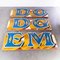 Large Handpainted Dodgems Sign, 1950s, Set of 3 1