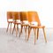 French Honey Beech & Bentwood Mondor Dining Chairs attributed to Baumann, 1960s, Set of 4 4