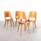 French Honey Beech & Bentwood Mondor Dining Chairs attributed to Baumann, 1960s, Set of 4 6