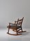 Modern Danish Rocking Chair in Oak & Wool Fabric by Henry Kjærnulff, 1950s, Image 4