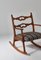 Modern Danish Rocking Chair in Oak & Wool Fabric by Henry Kjærnulff, 1950s 5