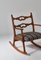 Modern Danish Rocking Chair in Oak & Wool Fabric by Henry Kjærnulff, 1950s, Image 5