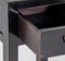Mesa auxiliar china lacada en negro ebonizado con tablero de caña y un cajón, Imagen 9