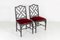Chinese Chippendale Ebonised Faux Bamboo Chairs, Set of 2 1