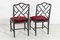 Chinese Chippendale Ebonised Faux Bamboo Chairs, Set of 2 9