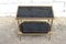 Vintage French Black Glass & Brass Side Table, 1970s, Image 1