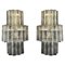 Murano Glass Tube Wall Sconces with 18 Clear Glass Tube, 1980s, Set of 2 1
