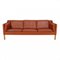 Three-Seater Sofa in Patinated Cognac Leather by Børge Mogensen for Fredericia, Image 1