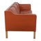 Three-Seater Sofa in Patinated Cognac Leather by Børge Mogensen for Fredericia 2