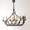 Wrought -Iron Vikinger Longboat Chandelier with Horse Head 11