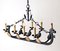 Wrought -Iron Vikinger Longboat Chandelier with Horse Head 19