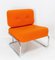 Mid-Century French Chrome and Fabric Chauffeuses Chair, 1970s, Image 1