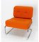 Mid-Century French Chrome and Fabric Chauffeuses Chair, 1970s, Image 2