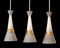 Lampade da soffitto Mid-Century con cupole in vetro, set di 3, Immagine 2