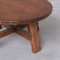 Mid-Century Brutalist Oak Circular Coffee Table 5