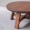 Mid-Century Brutalist Oak Circular Coffee Table 2