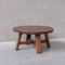 Tavolino da caffè brutalista Mid-Century circolare in quercia, Immagine 6