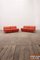 Amanta Modular Sofas in Orange Leather by Mario Bellini for C&b, Italy, 1960s, Set of 4 21