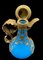Napoleon French Opaline Blue Glass Ewer Bronze Mounted with Miniature on Lid 9